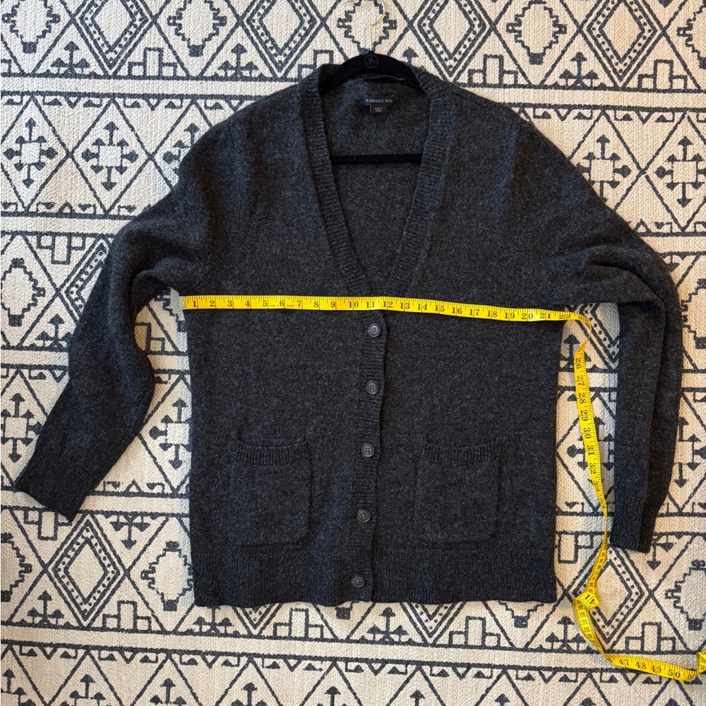 Pendleton Charcoal Cardigan Sweater Washable Wool - Picture 7 of 10